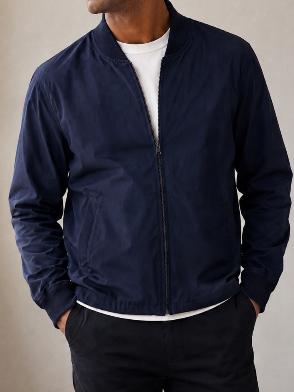 J.Crew NX-631 Navy Cotton Bomber Jacket Men's Military General Issue Medium